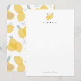 Cartão De Agradecimento Nome Personalizado do Padrão Moderno Pastel Citrus