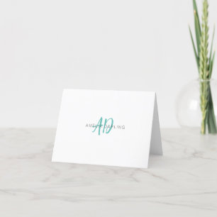 Cartão De Agradecimento Nome Personalizado do Script do Monograma