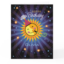 Nome Personalizado Olivia Cute Birthday Card