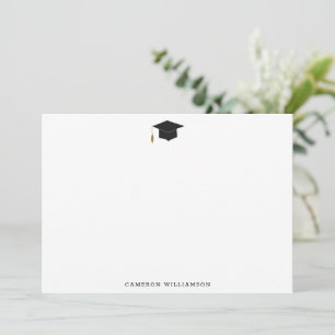 Cartão De Agradecimento Nome Personalizado Simples Moderno de Graduação