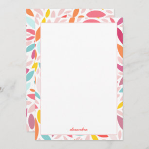 Cartão De Agradecimento Nome Personalizado Vibrante Rosa Multicolorido