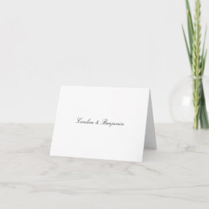 Cartão De Agradecimento Nomes de Casamento com Estilo em Script Clássico e