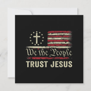 Cartão De Agradecimento Nós, as Pessoas, confiamos em Jesus - EUA, bandeir