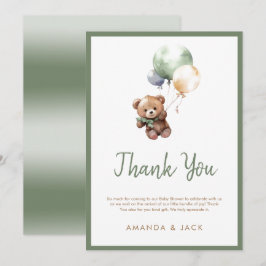 Cartão De Agradecimento Nós podemos esperar o Chá de fraldas do Balão do U