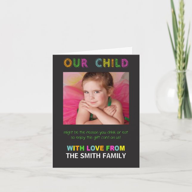 Cartão De Agradecimento Nossa Criança Pode Ser A Razão Pela Qual Você Nota (Frente)