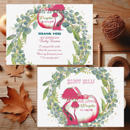 Cartão De Agradecimento Nossa Pequena Camisola Verde primeiro aniversario