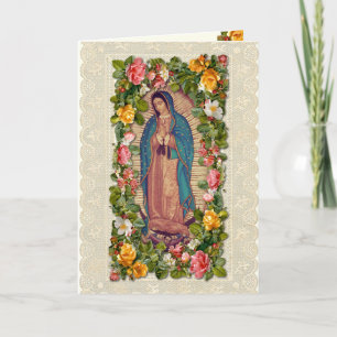 Cartão De Agradecimento Nossa Senhora de Guadalupe Católica Espanhola Grac