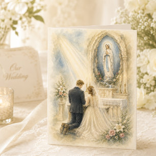 Cartão De Agradecimento Nossa Senhora de Lourdes Obrigado Casamento Católi