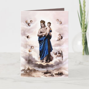 Cartão De Agradecimento Nossa Senhora de Prompt Sucor BW com Oração