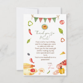 Cartão De Agradecimento Nosso Pequeno Aniversário de Almôndega