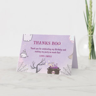 Cartão De Agradecimento Nosso Pequeno Boo Halloween 1º Aniversário