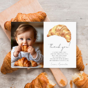 Cartão De Agradecimento Nosso Pequeno Croissant 1º Aniversário Obrigado