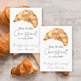 Cartão De Agradecimento Nosso Pequeno Croissant 1º Aniversário Obrigado