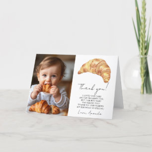 Cartão De Agradecimento Nosso Pequeno Croissant 1º Aniversário Obrigado