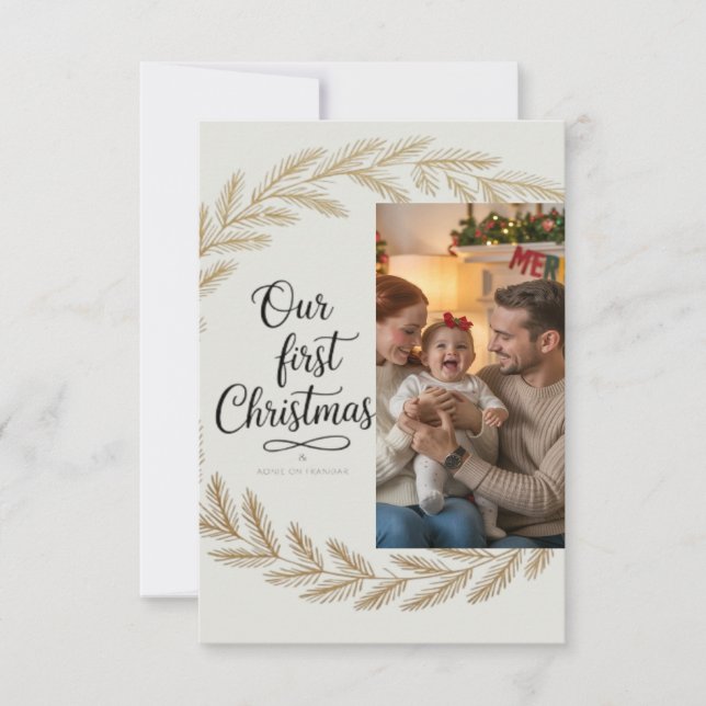 Cartão De Agradecimento Nosso Primeiro Natal Juntos – Personalizado (Frente)