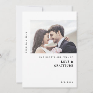 Cartão De Agradecimento Nossos Corações são Cheio de Casamento de Amor 