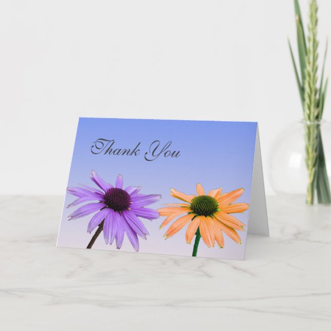 Cartão De Agradecimento nota de agradecimento, flores de margarida (Frente)