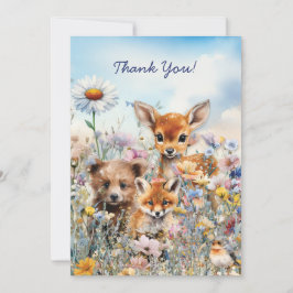 Cartão De Agradecimento Nota de Animal de Bosque de Primavera