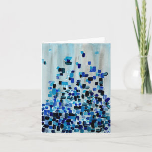 Cartão De Agradecimento Nota de Aquarela Azul marinho