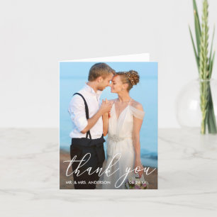 Cartão De Agradecimento Nota De Casamento Da Fotografia Da Caligrafia Mode