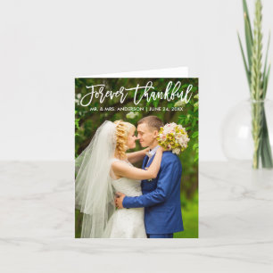 Cartão De Agradecimento Nota de Casamento de Graças Moderno do Escovo para