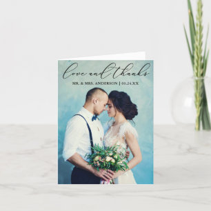 Cartão De Agradecimento Nota de Fotografia de Obrigados de Amor para Calig