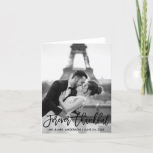 Cartão De Agradecimento Nota Moderna de Casamento de Escova Agradável