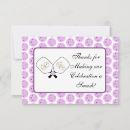 Cartão De Agradecimento Nota Personalizada de Lavanda de Pickleball Pré-Ca