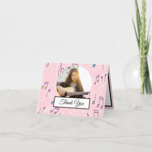 Cartão De Agradecimento Nota sobre Música Foto Colorida Tema do Tema Music
