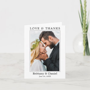 Cartão De Agradecimento Nota sobre Obrigados de Amor Simples de Casamento 