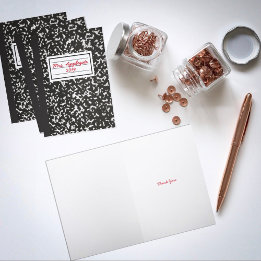 Cartão De Agradecimento Notebook de composição de professores