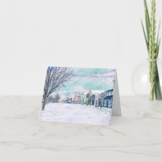 Cartão De Agradecimento Notecard CIty Mackinaw (Frente)