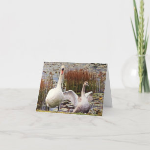Cartão De Agradecimento Notecard de Dentro de Vazio de Swan para Mãe e Beb
