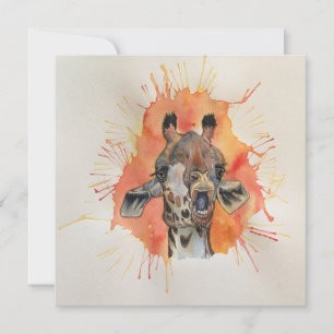 Cartão De Agradecimento Notecard de estilo do cartão-postal Giraffe com Go