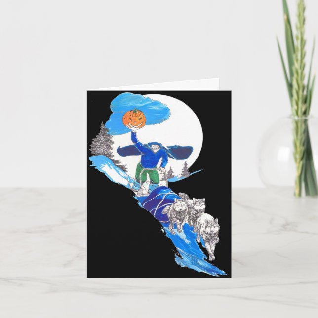 Cartão De Agradecimento Notecard de Mata Sem Cabeça de Halloween (Frente)