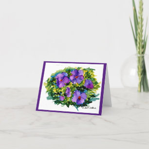 Cartão De Agradecimento notecard de violetas de aquarela clara