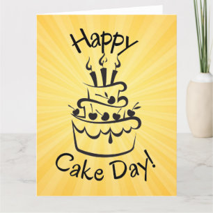 Cartão De Agradecimento Notecard do Dia do Bolo Feliz