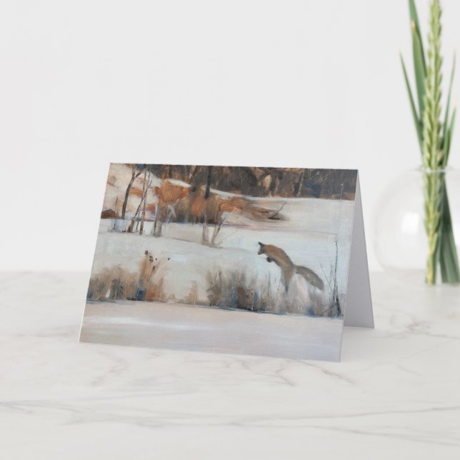 Cartão De Agradecimento Notecard of Jumping Fox, Steamboat Springs, Co (Frente)