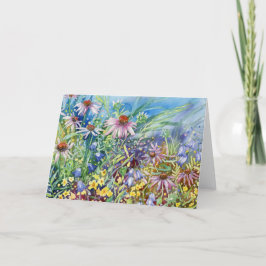 Cartão De Agradecimento Notecard Vazio "Echinacea Meadow"