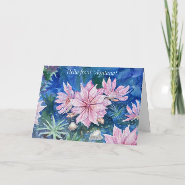 Cartão De Agradecimento Notecard Vazio "Olá de Montana" (Frente)