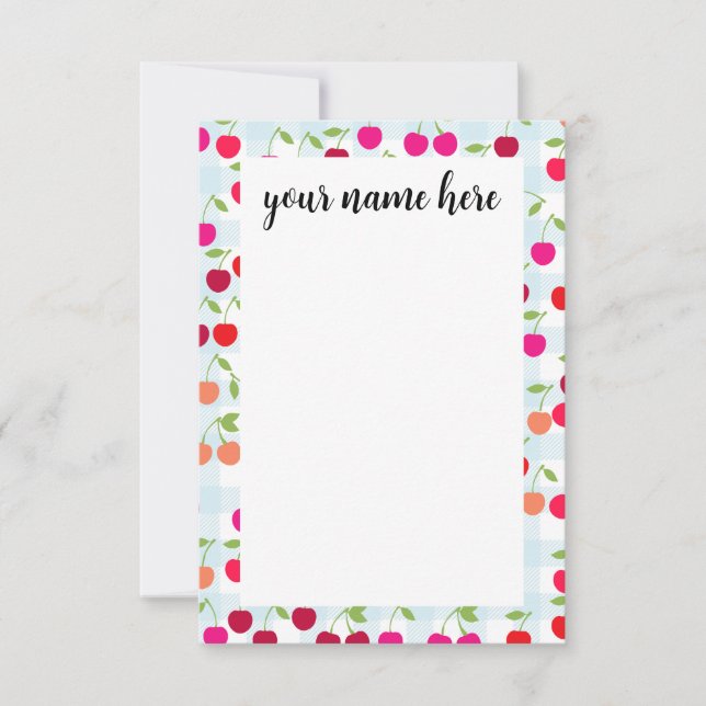 Cartão De Agradecimento Noteclados de cereja personalizados (Frente)