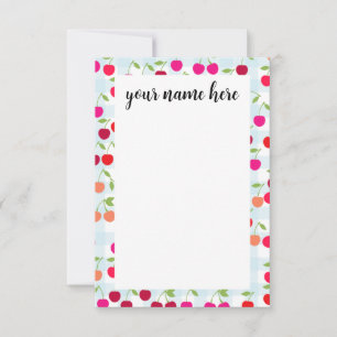 Cartão De Agradecimento Noteclados de cereja personalizados