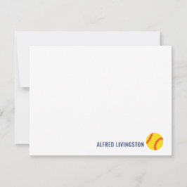 Cartão De Agradecimento Noteclados de softball personalizados para esporte