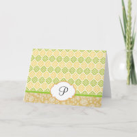 Noteclados Monogramados de Damasco Amarelo