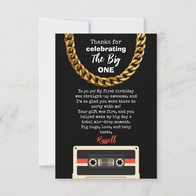 Cartão De Agradecimento Notorious One 1st Birthday Thank You card (Frente)
