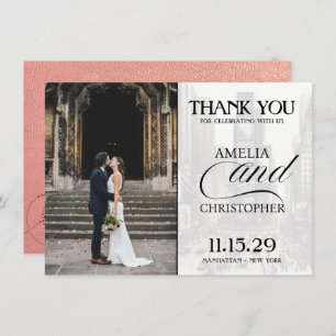 Cartão De Agradecimento Nova Iorque Dourada rosa Passport