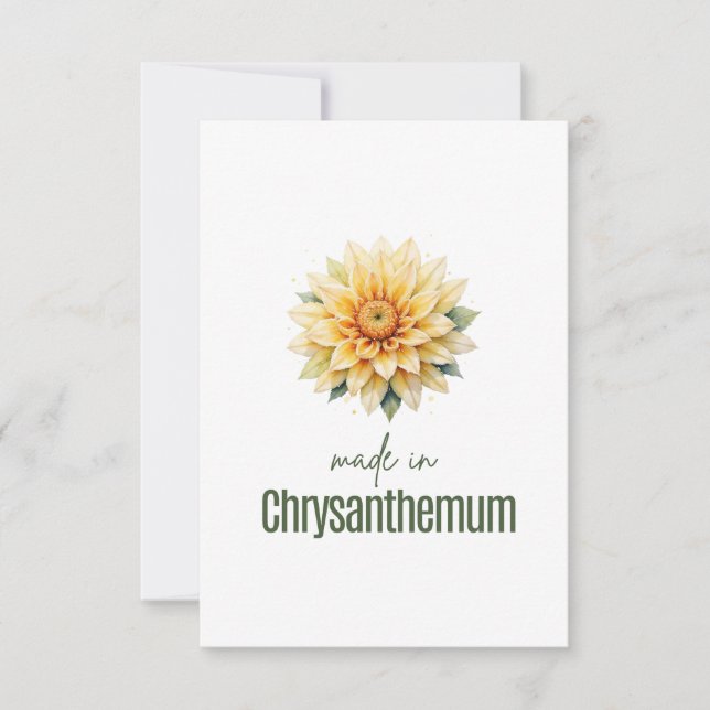 Cartão De Agradecimento November Chrysanthemum  Birth FlowerThank You Card (Frente)