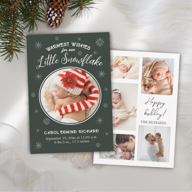 Cartão De Agradecimento Novo Bebê Primeiro Natal Feriado Feliz (Christmas Baby Photo Cards)