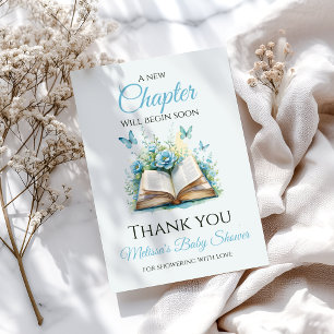 Cartão De Agradecimento Novo Capítulo Blue Boy Brunch StoryBook Chã de Beb