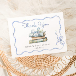 Cartão De Agradecimento Novo capítulo Chá de fraldas Arco azul